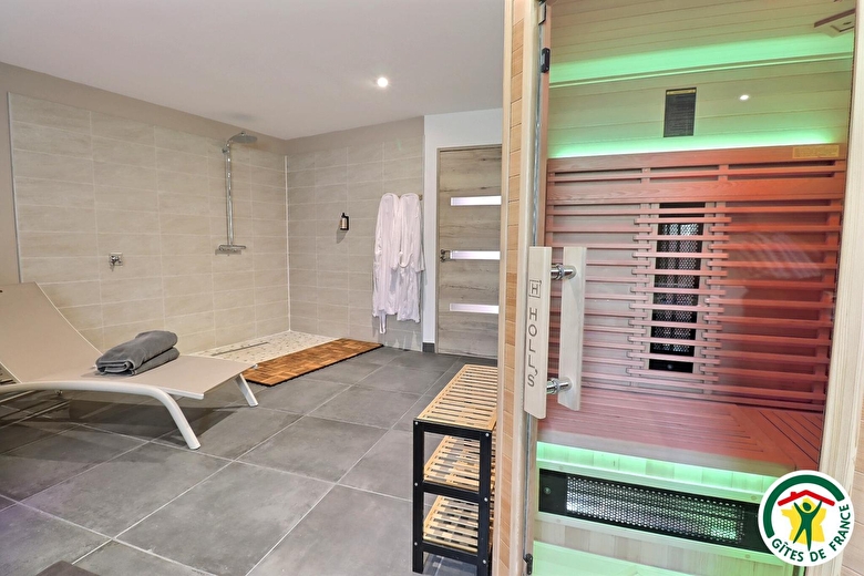 Espace bien-être doté d'un sauna, d'un spa, d'une tisanerie (en option 25?/pers/1h)