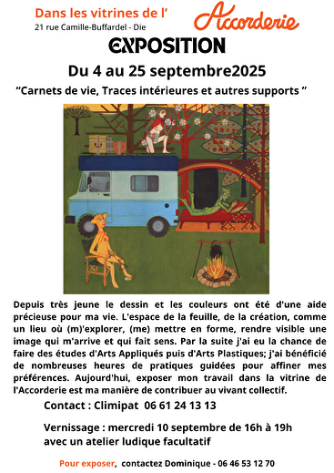 Exposition - Carnets de vie, traces intérieures et autres supports