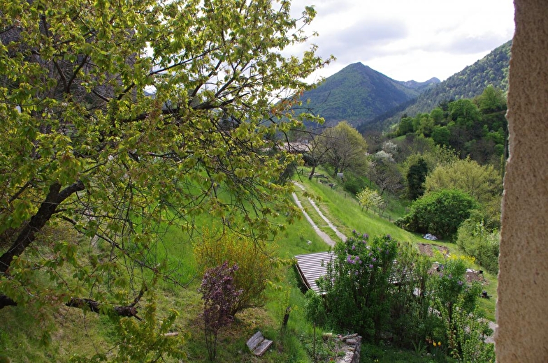 la vue depuis une des fenêtres du gîte