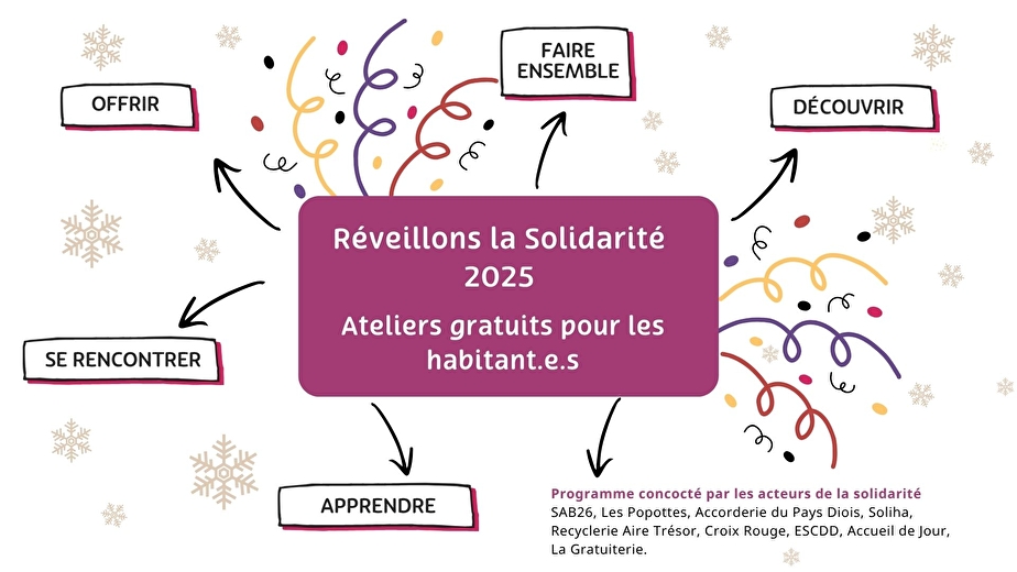 Atelier - Réveillons la solidarité - Couture, relooking & fabrication de décorations pour la salle polyvalente