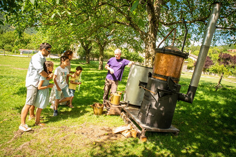 Atelier de distillation à l’ancienne de la lavande au pied du Vercors