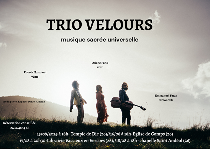 Concert - Trio Velours - Voix, violoncelles, vents