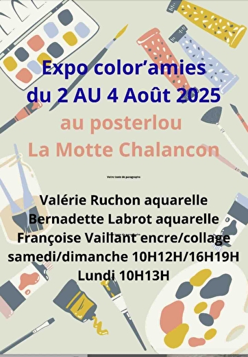 Exposition Color'amies -  3 peintres de la vallée de l'Oule