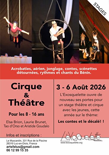 Activité de loisir - Stage - Cirque et théâtre pour les 8-16 ans