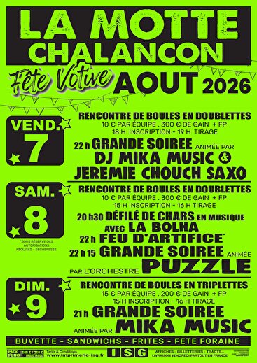 Fête votive de la Motte Chalancon