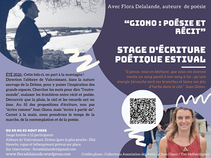 Stage d'écriture de récit poétique, dans les pas de Jean Giono