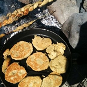 Cuisine plantes comestibles au feu de bois